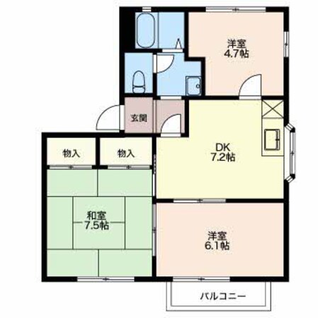 津駅 徒歩19分 2階の物件間取画像